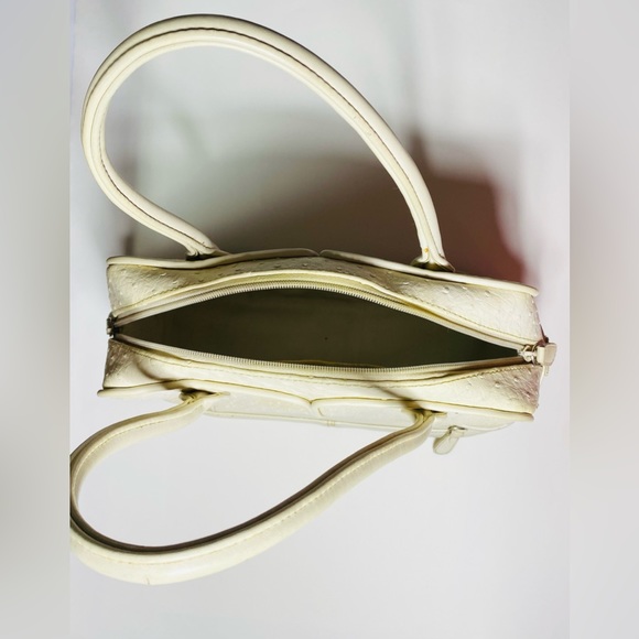 DV Collection White Top Handle Leather Satchel Hand Bag Designer for Women’s - Picture 3 of 4